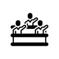 Black solid icon for Participation, partaking and audience Royalty Free Stock Photo