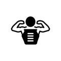 Black solid icon for Pectorals, body and muscle Royalty Free Stock Photo