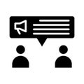 Black Solid icon people campaign chat. Royalty Free Stock Photo