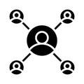 Black Solid icon people connected. Royalty Free Stock Photo
