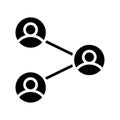 Black Solid icon people network. Royalty Free Stock Photo
