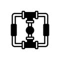 Black solid icon for Pipe, tube and drain