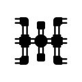 Black solid icon for Pipeline, conduit and pipe