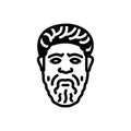 Black solid icon for Plato, socrates and philosophers