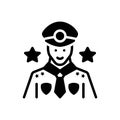 Black solid icon for Police, profession and guard