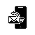 Black solid icon for Post, message and email Royalty Free Stock Photo