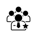 Black solid icon for Preferential, personnel and staff Royalty Free Stock Photo