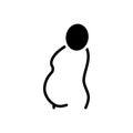 Black solid icon for Pregnancy, pregnant belly and baby