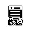 Black solid icon for Prescribed, authorize and drugs