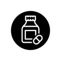 Black solid icon for Prozac, pill and medicine Royalty Free Stock Photo