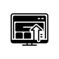 Black solid icon for Publish, issue and technology