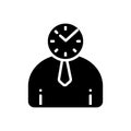 Black solid icon for Punctual, timely and periodic