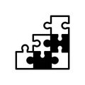 Black solid icon for Puzzle, maze and jigsaw Royalty Free Stock Photo