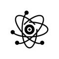 Black solid icon for React, chemistry and circle