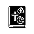 Black solid icon for Religions, righteousness and faith