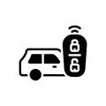Black solid icon for Remote Keyless System, remote and electronic Royalty Free Stock Photo