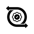 Black solid icon for Replace, subrogation and restart Royalty Free Stock Photo