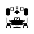 Black solid icon for Reserve, table and cafe Royalty Free Stock Photo