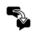 Black solid icon for Respond, chat and bubble