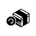 Black solid icon for Return, order and box Royalty Free Stock Photo