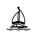 Black solid icon for Sail, boat and cargo Royalty Free Stock Photo