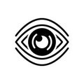 Black solid icon for See, discern and sight Royalty Free Stock Photo