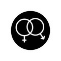 Black solid icon for Sex, unisex and heterosexual