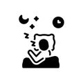 Black solid icon for Sleeping, bedtime and sleep