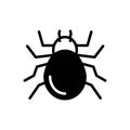 Black solid icon for Spider, arachnid and insect
