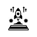 Black solid icon for Startup, moonshot and action Royalty Free Stock Photo