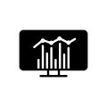 Black solid icon for Statistics, analytics and report Royalty Free Stock Photo