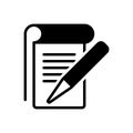 Black solid icon for Student Notes, editorial and notes