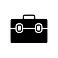 Black solid icon for Suitcase, travel bag