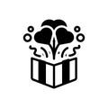 Black solid icon for Surprise, gift and box Royalty Free Stock Photo