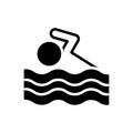 Black solid icon for Swimming, nation and swim