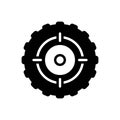 Black solid icon for Target, goal and focal point Royalty Free Stock Photo