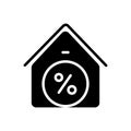 Black solid icon for Tax, cess and home Royalty Free Stock Photo