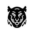 Black solid icon for Tiger, danger and predator Royalty Free Stock Photo