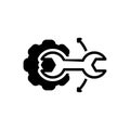 Black solid icon for Tight, screw and bolt Royalty Free Stock Photo