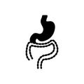 Black solid icon for Tract, system and digestive