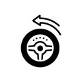 Black solid icon for Turn, wander and transport
