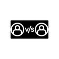 Black solid icon for Versus, against and opposed