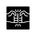 Black solid icon for Versus, confrontation and boxing