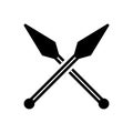 Black solid icon for Weapon, war and sword