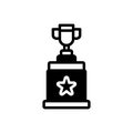 Black solid icon for Winner, award and triumphant