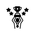 Black solid icon for Winning, victorious and award