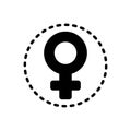 Black solid icon for Women, gender and couple