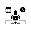 Black solid icon for Work, office and staff Royalty Free Stock Photo