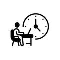 Black solid icon for Working Hours, working and workplace Royalty Free Stock Photo