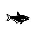 Black solid icon for Zope, fish and scaly Royalty Free Stock Photo